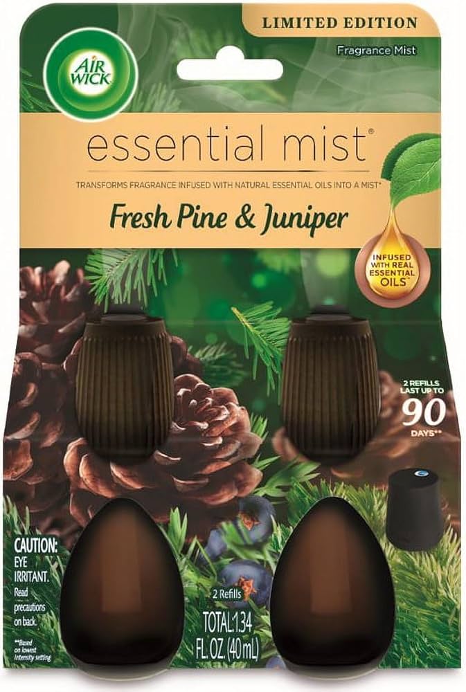 Air Wick Essential Mist Diffuser Refill, Fresh Pine & Juniper,2 Count